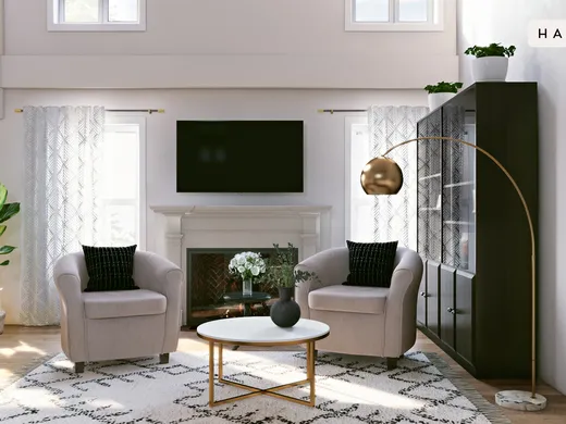 Living Room · Contemporary designed by Masooma