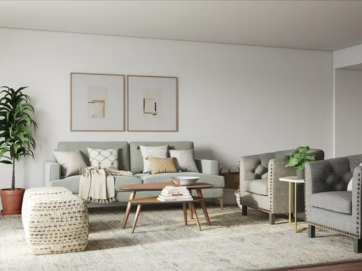 Living Room · Midcentury Modern designed by Jennifer