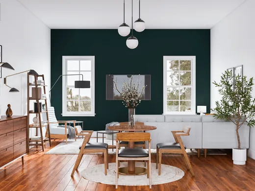 Living Room · Midcentury Modern designed by Astrid