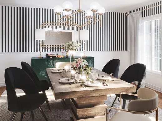 Dining Room · Glam designed by Sara