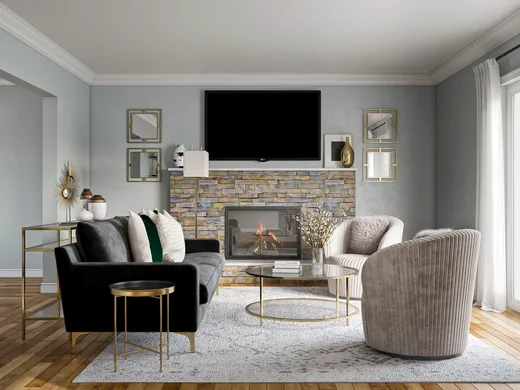Living Room · Glam designed by Mariel