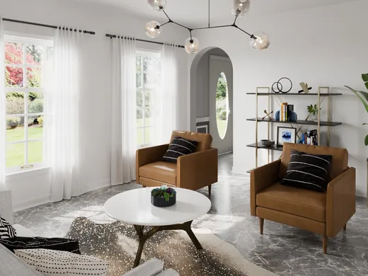 Living Room · Midcentury Modern designed by Abi