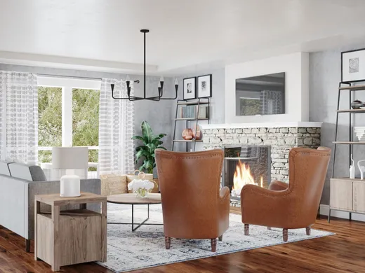 Living Room · Contemporary designed by Mariela