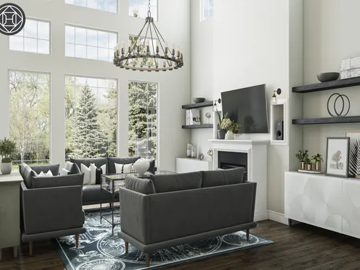Living Room · Contemporary designed by Rumki