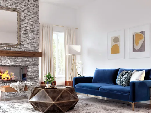 Living Room · Midcentury Modern designed by Paulina