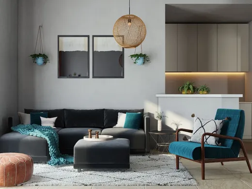 Living Room · Midcentury Modern designed by Francisco