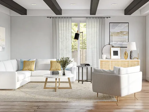Living Room · Transitional designed by Mariel