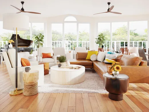 Living Room · Contemporary designed by Katherine