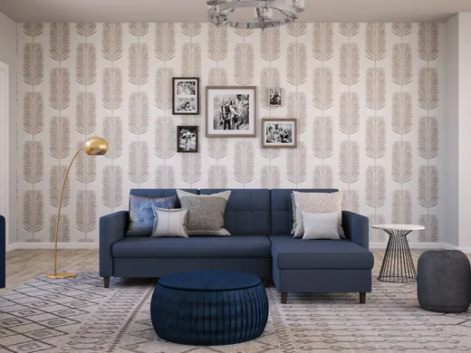 Living Room · Midcentury Modern designed by Camila