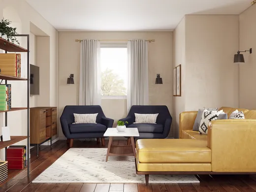 Living Room · Midcentury Modern designed by Carla