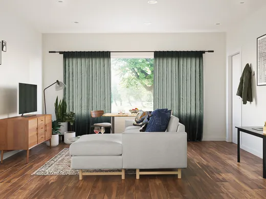 Living Room · Midcentury Modern designed by Selene