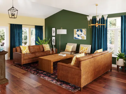 Living Room · Midcentury Modern designed by Selene