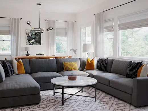Living Room · Contemporary designed by Erin