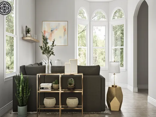 Living Room · Contemporary designed by Rumki