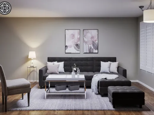 Living Room · Contemporary designed by Rumki