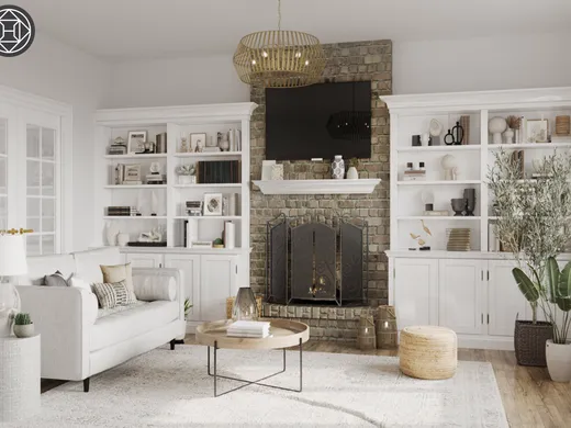 Living Room · Contemporary designed by Rumki