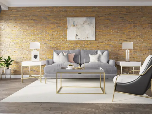 Living Room · Contemporary designed by Rumki