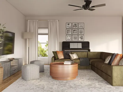 Living Room · Midcentury Modern designed by Andrea