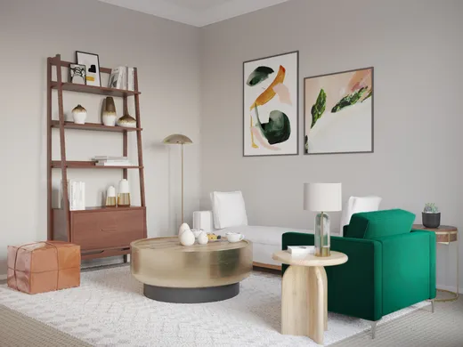 Living Room · Midcentury Modern designed by Marisol