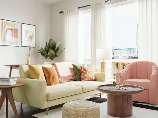 Living Room · Midcentury Modern designed by Emmanuel