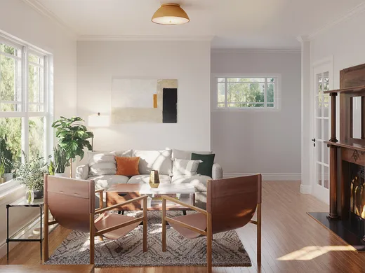 Living Room · Midcentury Modern designed by Marlene