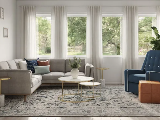 Living Room · Midcentury Modern designed by Ana