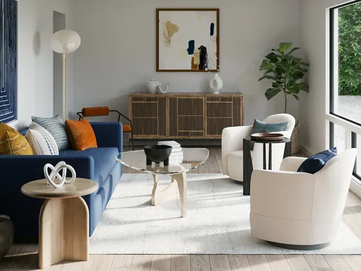 Living Room · Midcentury Modern designed by Angie