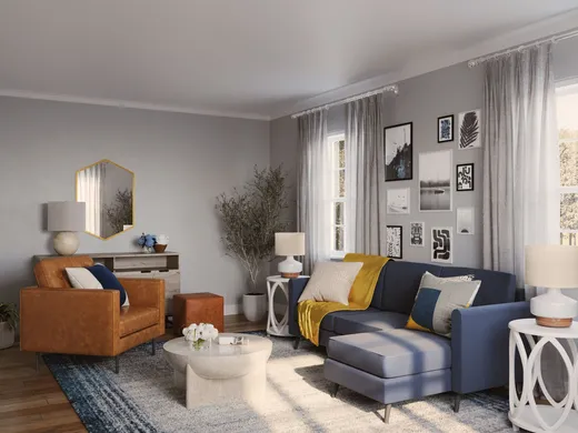 Living Room · Midcentury Modern designed by Gabriela