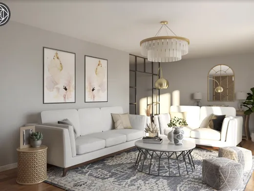 Living Room · Contemporary designed by Rumki