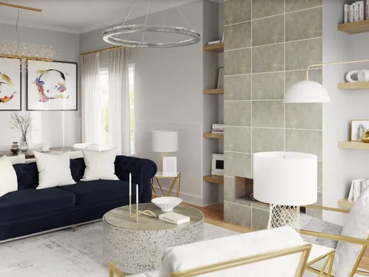 Living Room · Contemporary designed by Rumki