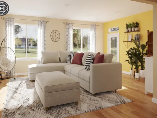 Living Room · Contemporary designed by Rumki