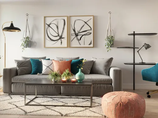 Living Room · Midcentury Modern designed by Francisco