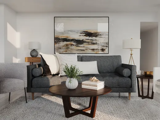 Living Room · Midcentury Modern designed by Romina