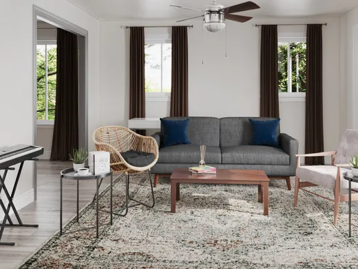 Living Room · Midcentury Modern designed by Stephanie
