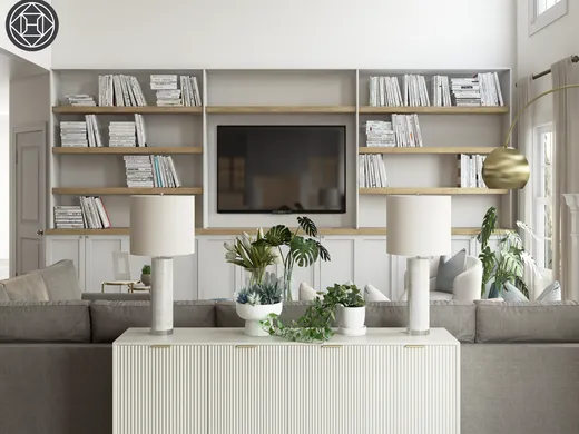 Living Room · Contemporary designed by Rumki