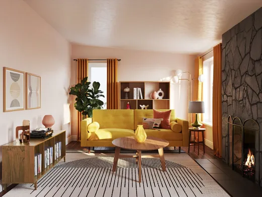 Living Room · Midcentury Modern designed by Emmanuel