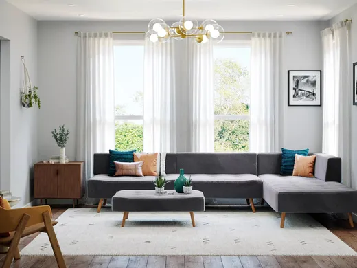 Living Room · Midcentury Modern designed by Francisco