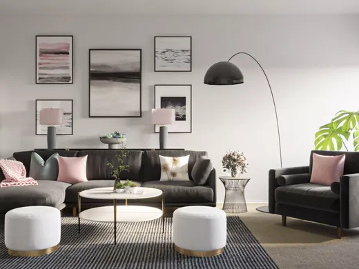 Living Room · Contemporary designed by Rumki