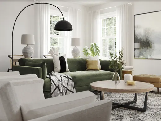 Living Room · Contemporary designed by Rumki