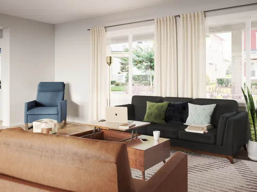 Living Room · Midcentury Modern designed by Priscila