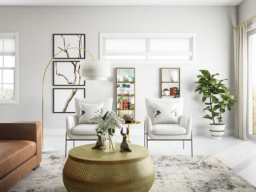 Living Room · Midcentury Modern designed by Romina