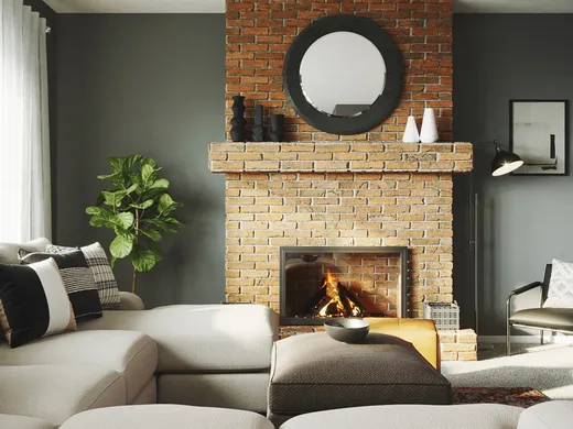 Living Room · Midcentury Modern designed by Camila