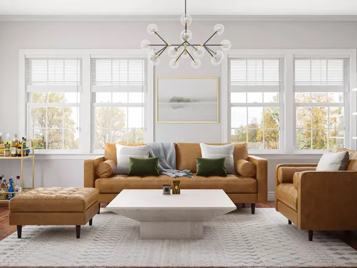 Living Room · Midcentury Modern designed by Nora
