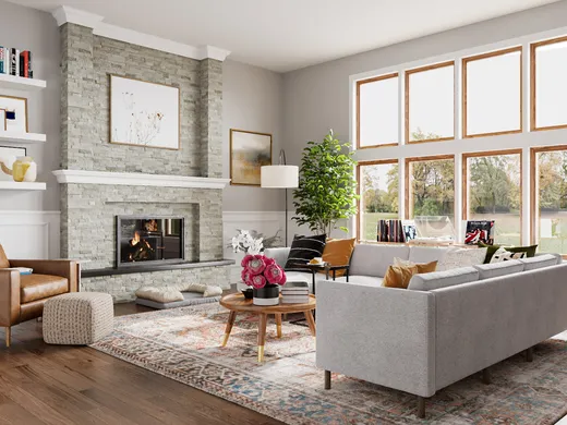 Living Room · Midcentury Modern designed by Carla