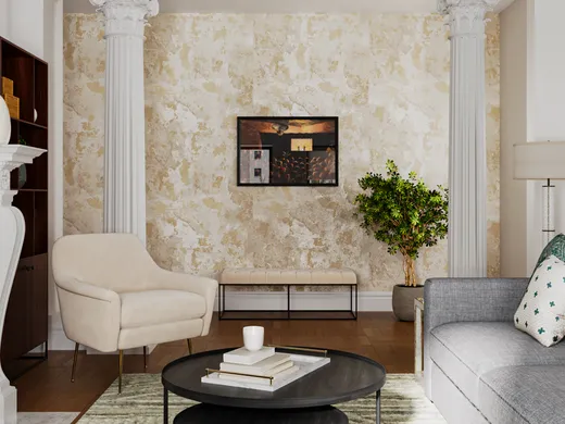 Living Room · Midcentury Modern designed by Angie