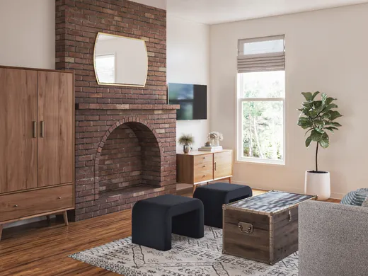 Living Room · Midcentury Modern designed by Rohayna
