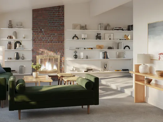 Living Room · Midcentury Modern designed by Florencia