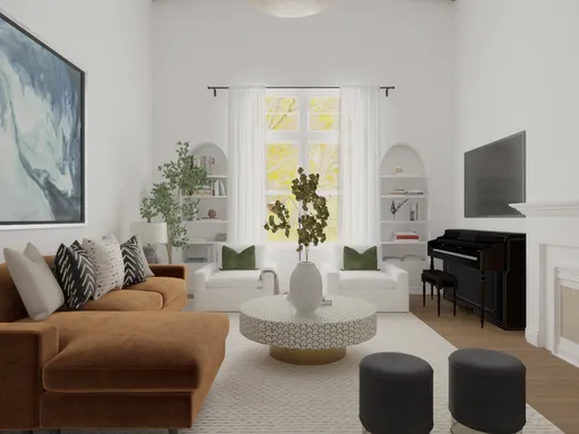 Living Room · Midcentury Modern designed by Tara