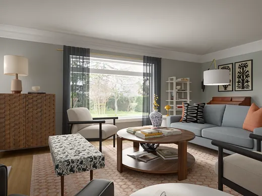Living Room · Midcentury Modern designed by Florencia