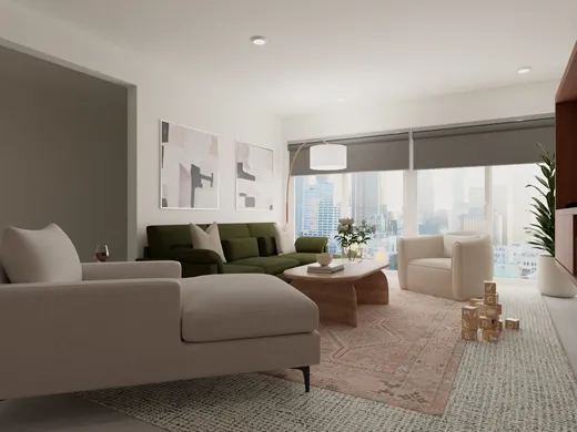 Living Room · Midcentury Modern designed by Neha